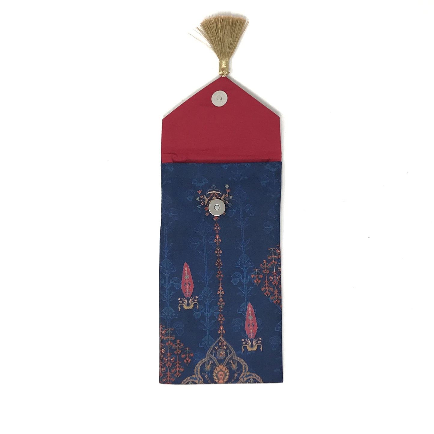 Ornate Blue Mughal Boota Rust Gift Envelope - Small