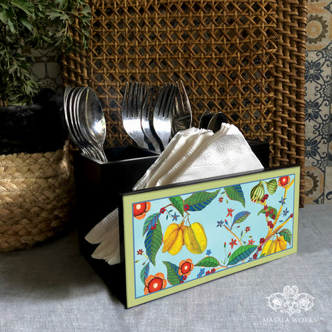 Tropical Fruit Canopy Cutlery Stand with Tissue Paper Holder