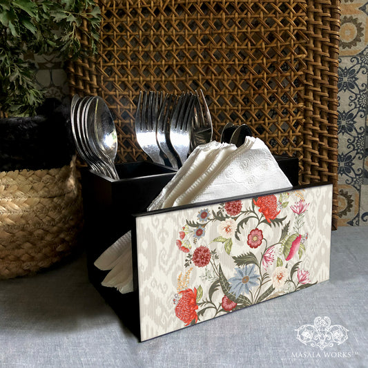 Ikat Chintz Stand with Tissue Paper Holder