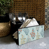 Floral Bushes Cutlery Stand with Tissue Paper Holder