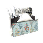 Floral Bushes Cutlery Stand with Tissue Paper Holder