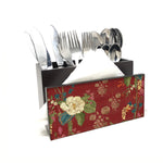 Indian Mogra Cutlery Stand with Tissue Paper Holder