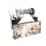 Tropical hues Cutlery Stand with Tissue Paper Holder