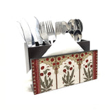 Jaipur Boota Cutlery Stand with Tissue Paper Holder