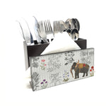Majestic Elephant Cutlery Stand with Tissue Paper Holder