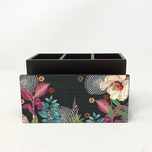 Midnight Foliage Cutlery Stand with Tissue Paper Holder