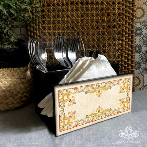 Inlay Prism Cutlery Stand with Tissue Paper Holder