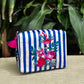 Stripes And Petal Square Pouch - Large
