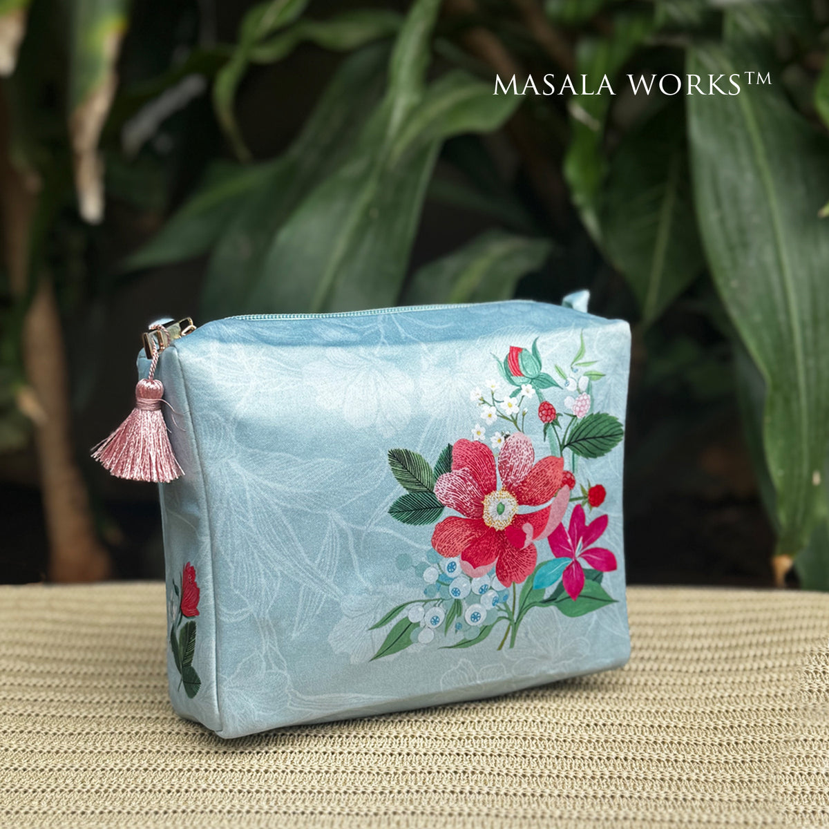 Whispering Blooms Square Pouch - Large