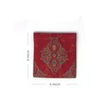 Ornate Mughal Boota Rust Gift Pouch - Small