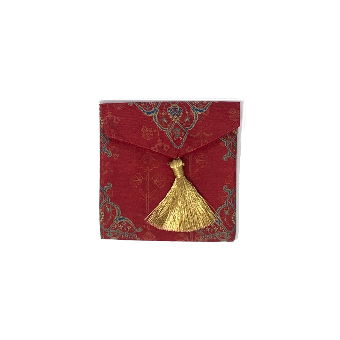 Ornate Mughal Boota Rust Gift Pouch - Mini