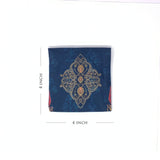 Ornate Mughal Boota Deep Blue Gift Pouch - Small