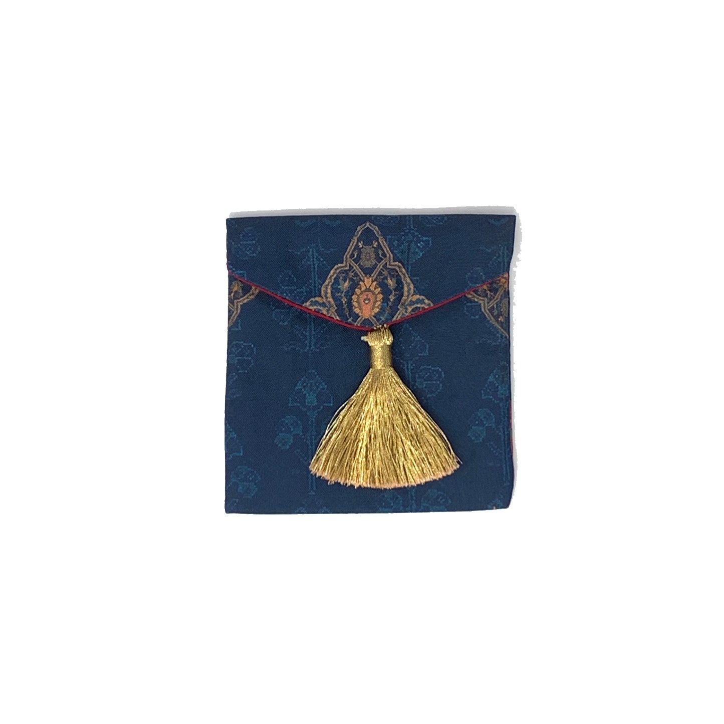 Ornate Mughal Boota Deep Blue Gift Pouch - Mini