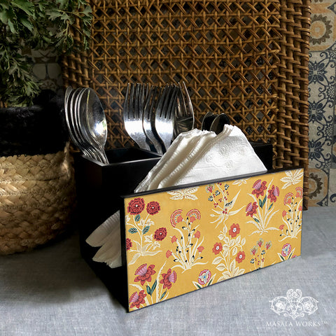 Chintz Garden Cutlery Stand with Tissue Paper Holder