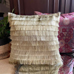 Golden Fringes cushion cover
