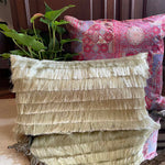 Golden Fringes Long cushion cover