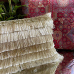 Golden Fringes Long cushion cover