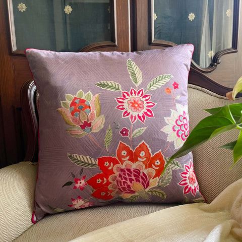 Lilac Artichoke Chintz Cushion Cover