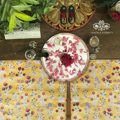 Chintz Garden Puja Mats/ Prayer Mat (set of 2)