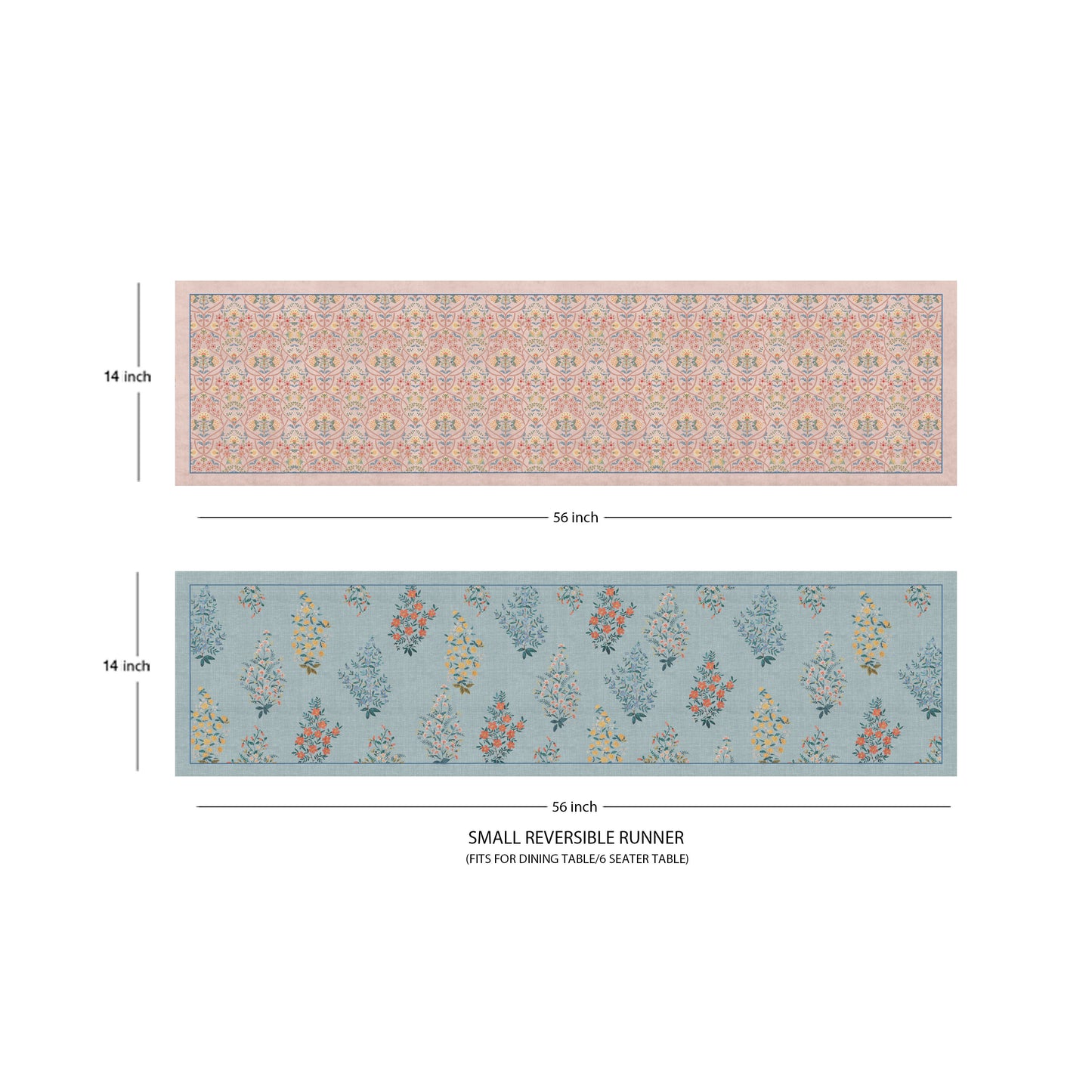 Floral Bushes Reversible Table Runner