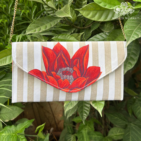 Striped Chintz Clutch / Sling Bag