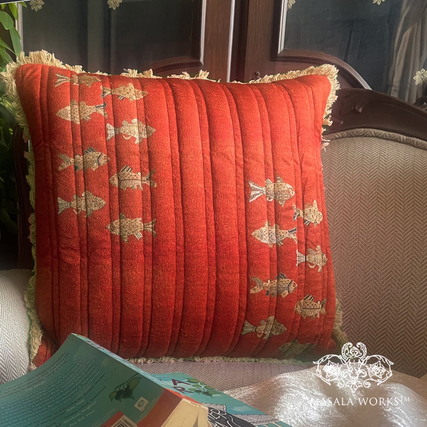 Quilted Little Fishes Cushion Cover