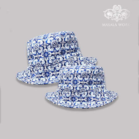 Marrakech Blue Pottery Bucket Hat