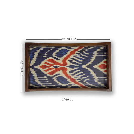 Indigo Rhythm Ikat Tray Set