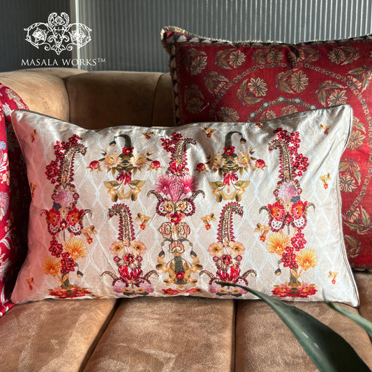 Jewel Floral Long  Cushion Cover