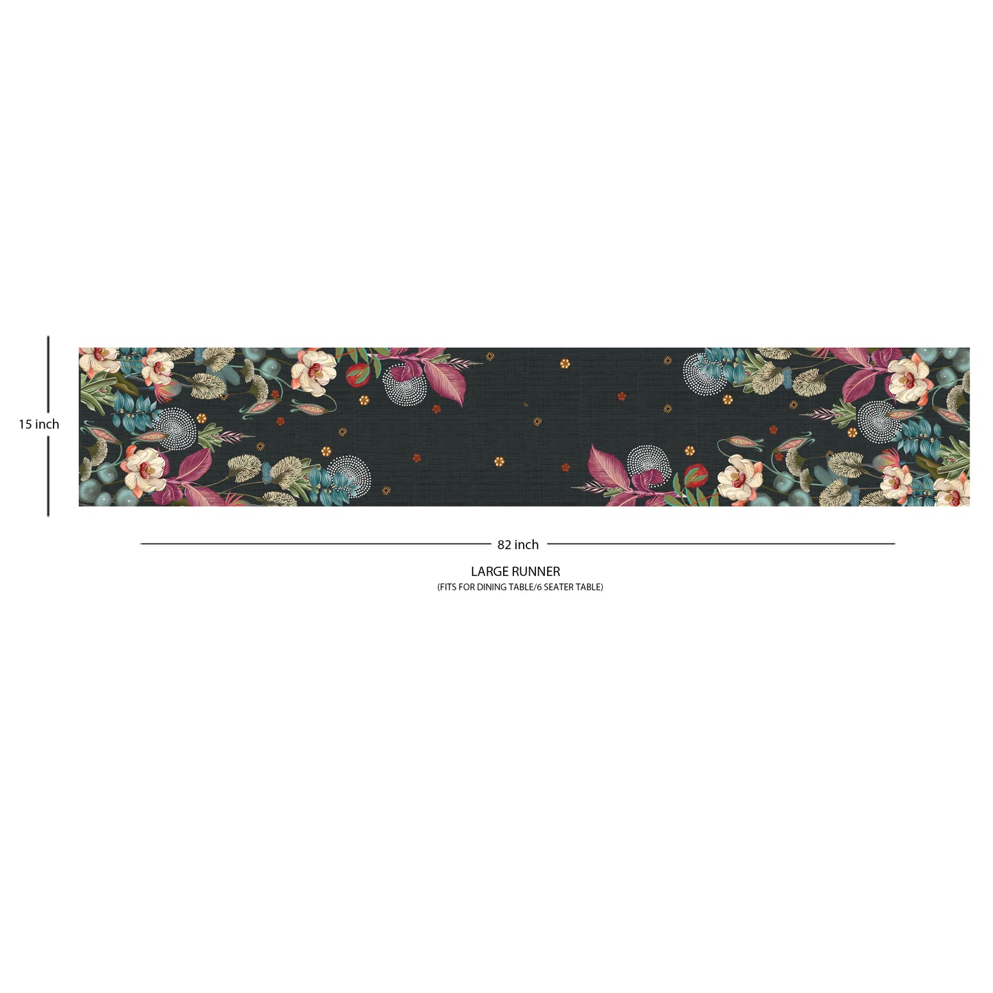 Midnight Foliage Table Runner