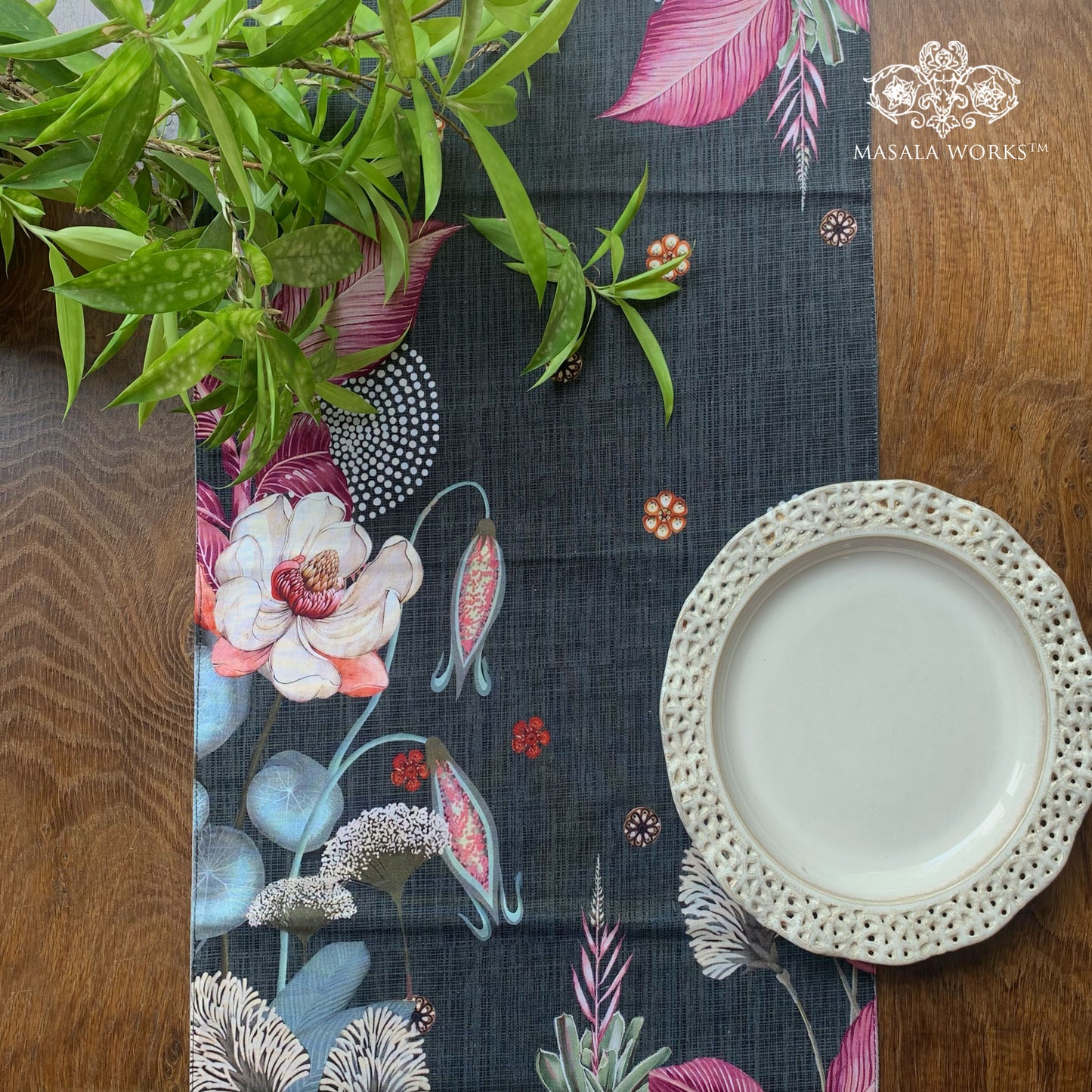 Midnight Foliage Table Runner