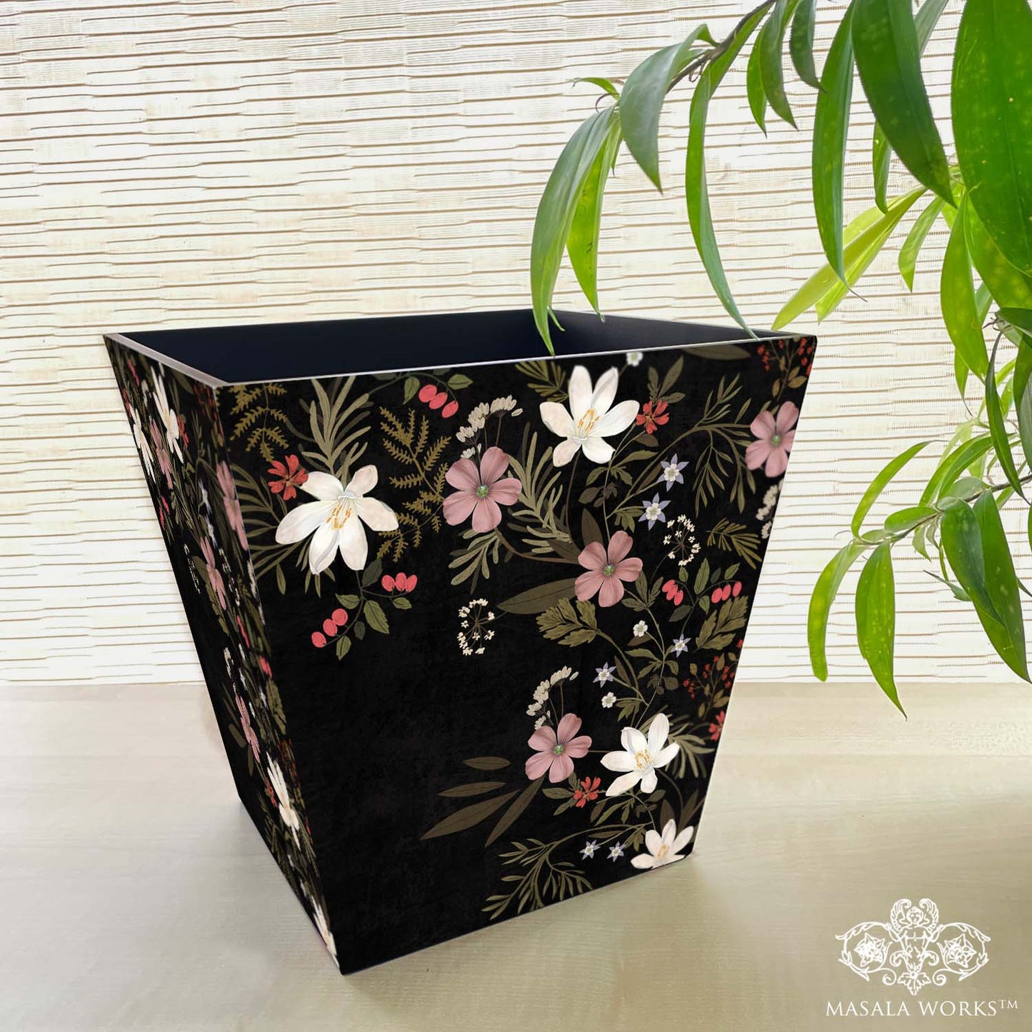 Midnight Blooms Dustbin