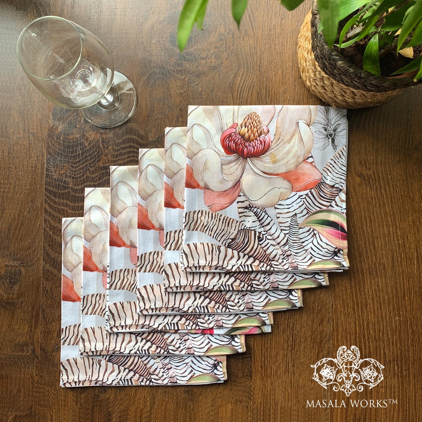 Tropical Hues Set Of 6 Table Napkins