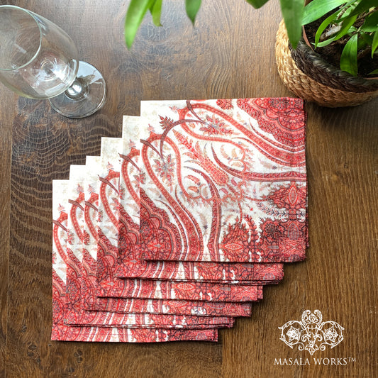 Paisley Jaal Set Of 6 Table Napkins