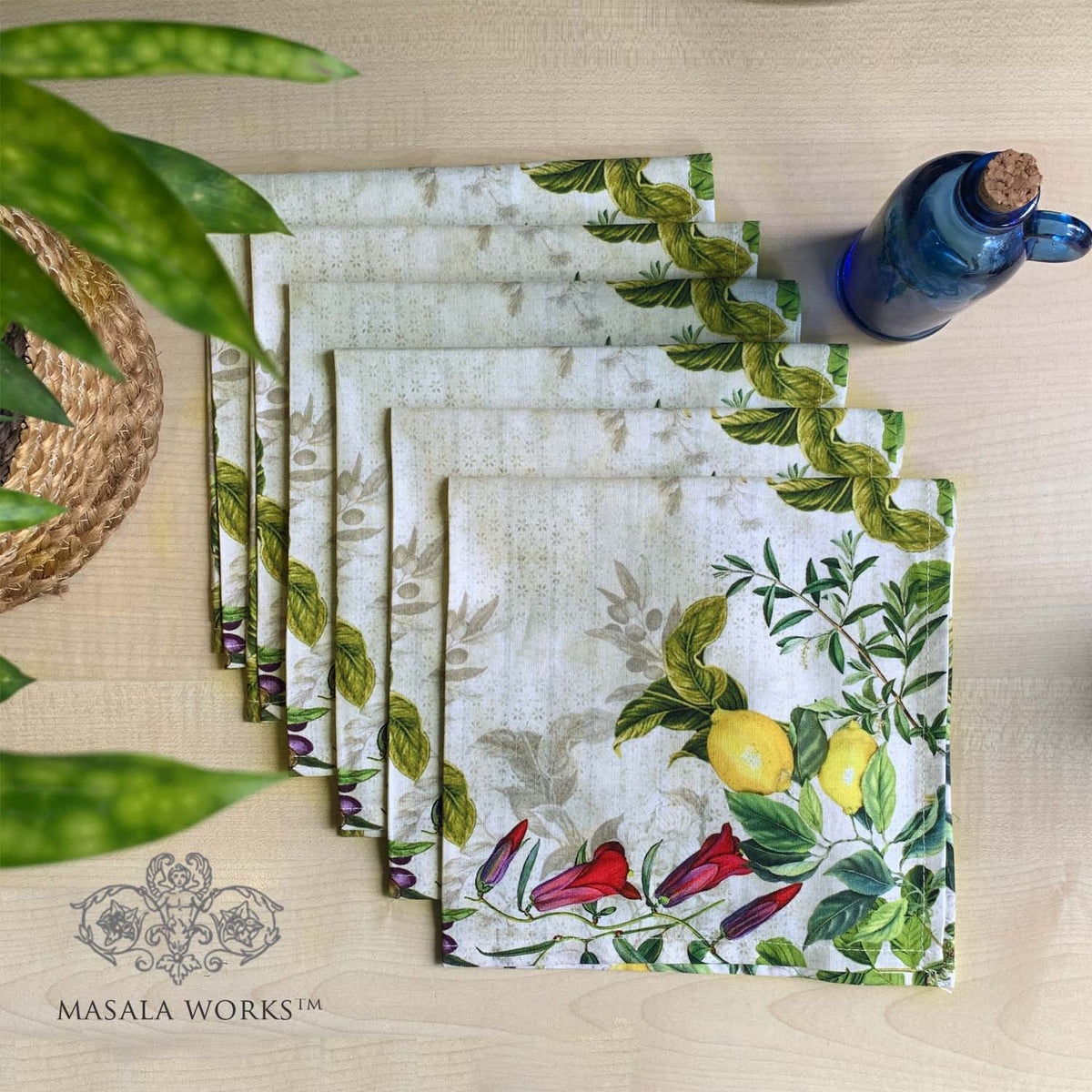 Lemon Lush  Set Of 6 Table Napkins