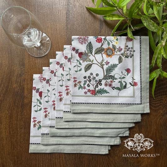 Little Chintz Flowers Set Of 6 Table Napkins