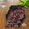 Pashmina Black Set Of 6 Table Napkins