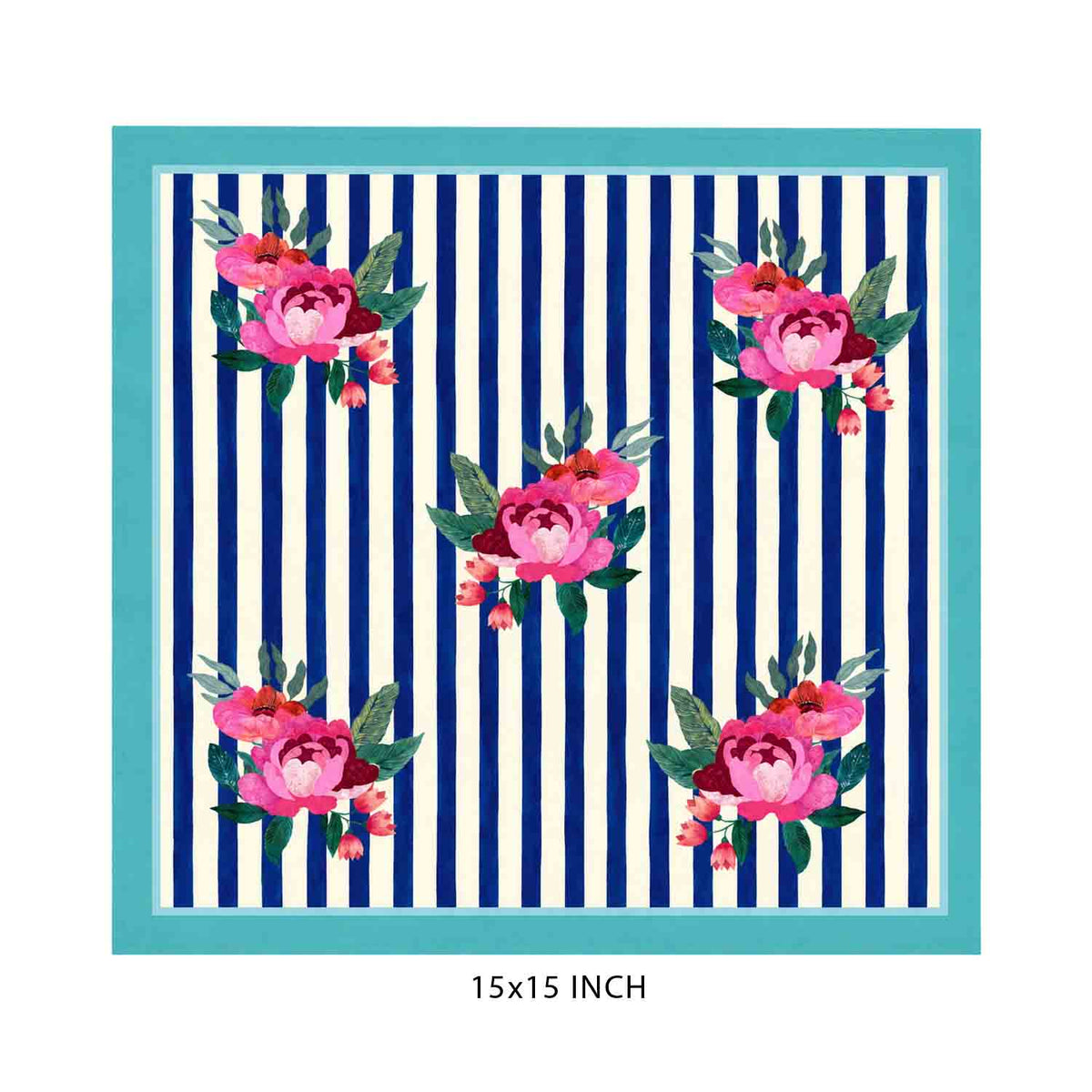 Stripes And Petal Set Of 6 Table Napkins