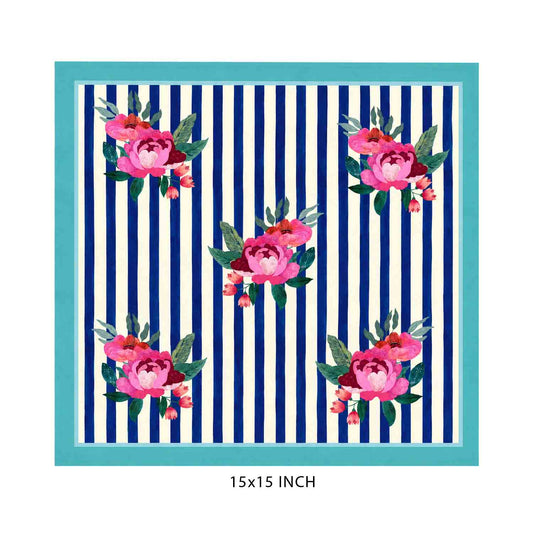 Stripes And Petal Set Of 6 Table Napkins