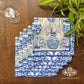 Blue Pottery Set Of 6 Table Napkins
