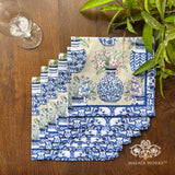 Blue Pottery Set Of 6 Table Napkins