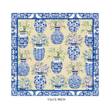 Blue Pottery Set Of 6 Table Napkins