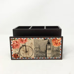 Postcard Paris Cutlery Stand with Tissue Paper Holder
