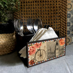 Postcard Paris Cutlery Stand with Tissue Paper Holder