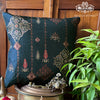Ornate Mughal Boota Deep blue cushion cover