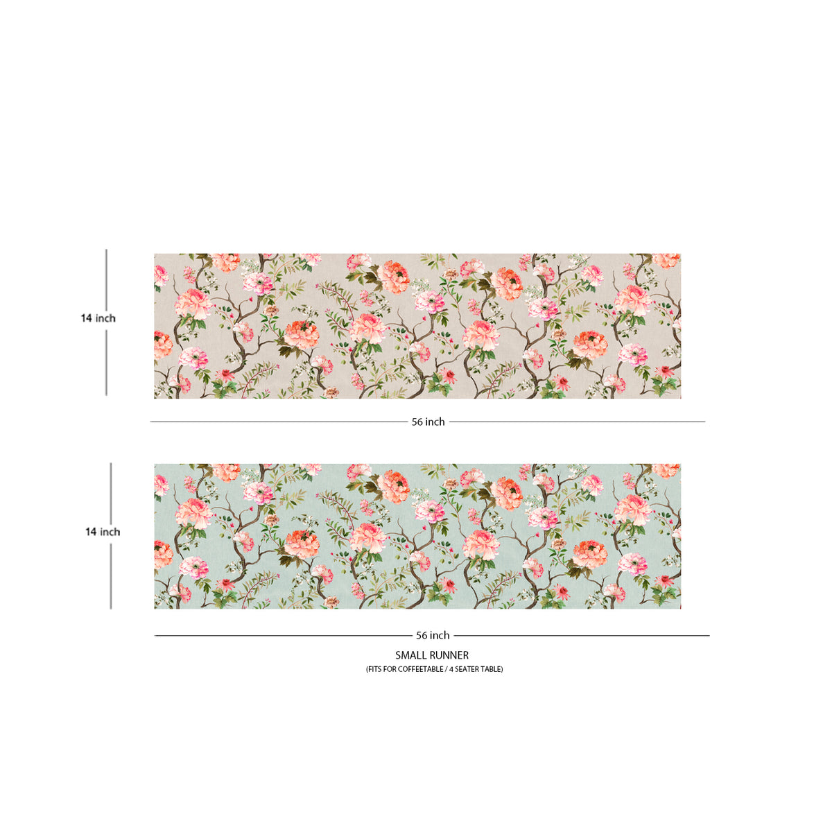 Peonys in Bloom Reversible Table Runner