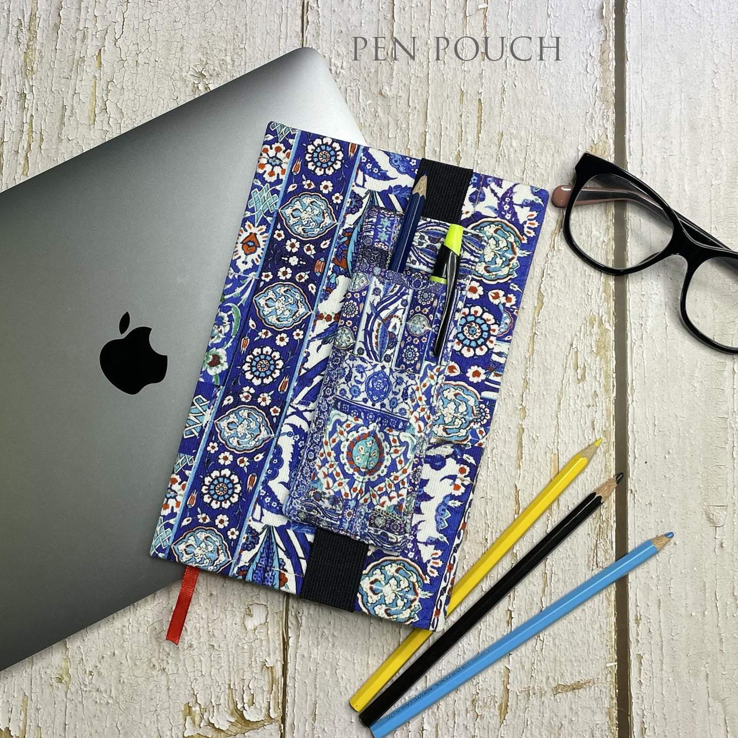 Blue Pottery Pattern Pen Pouch