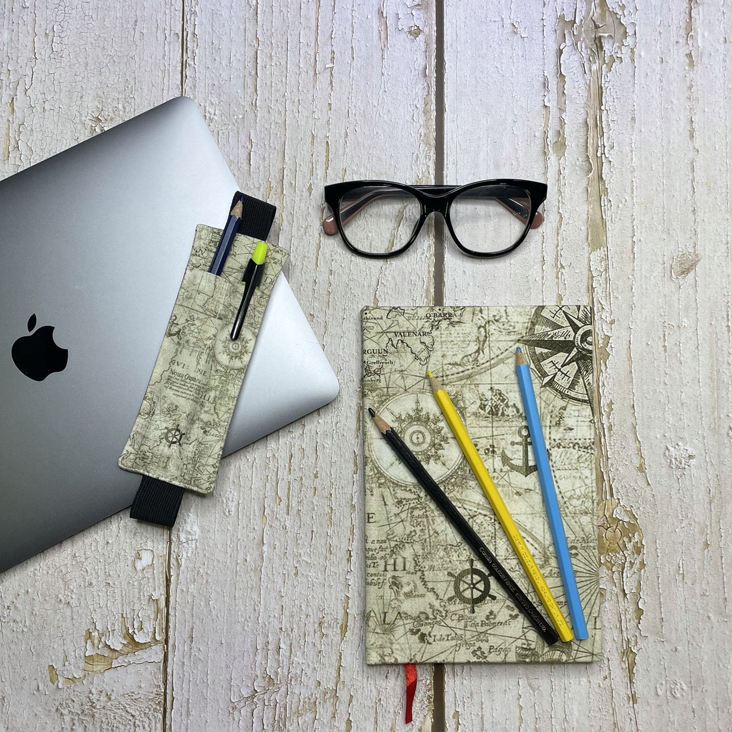 Nautical Map Pen Pouch