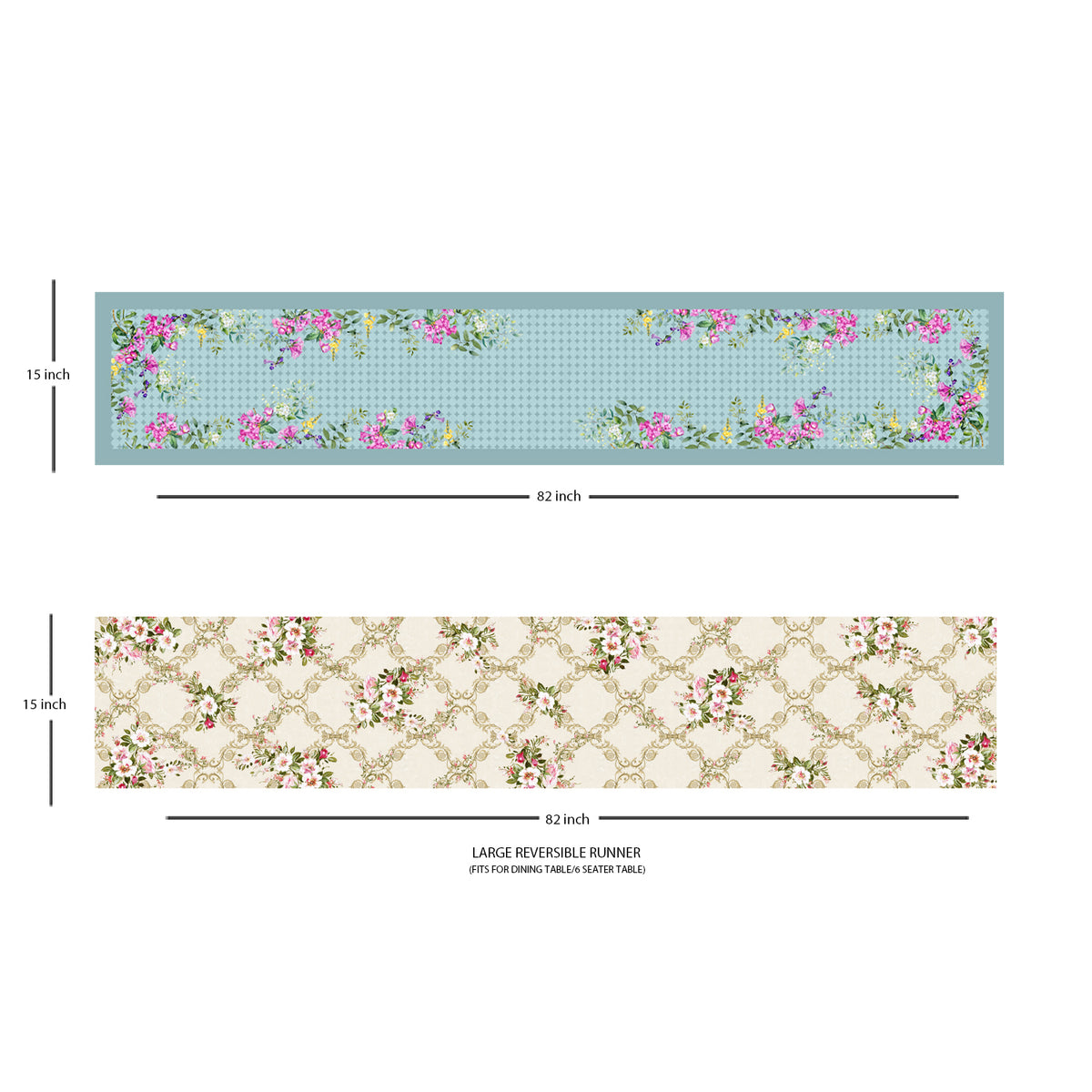 Retro Blooms  Reversible Table Runner