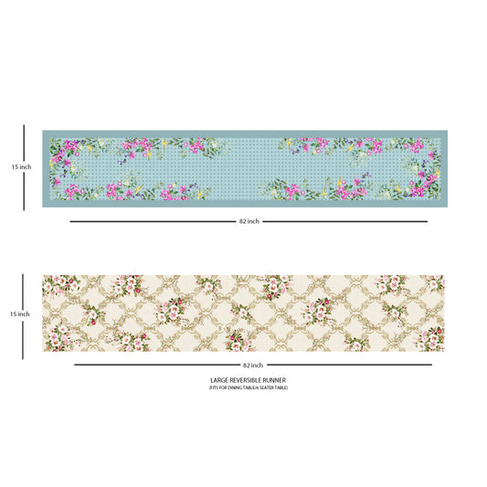 Retro Blooms  Reversible Table Runner